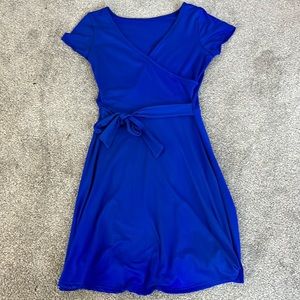 Blue flowy mini dress